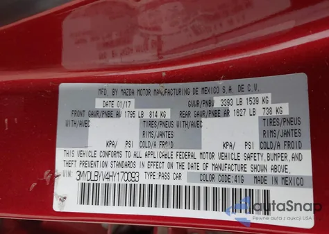 2017 Toyota Yaris Ia из США, поврежденный, VIN 3MYDLBYV4HY170093